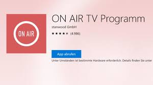 Tv.de bringt dir das fernsehprogramm von heute. Bestatigt On Air Tv Bleibt Windows Treu Windowsunited