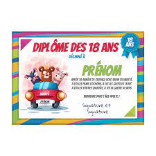 Il est interdit de diffuser les images sur d'autres sites. Carte Diplome Anniversaire Humour 18 Ans A Imprimer Carte 3237