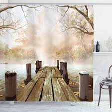 Find the best selection of cheap ocean decorations in bulk here at dhgate.com. Ambesonne Shower Curtain Collection Ocean Decor Fall Wooden Bridge Seasons Lake House Nature Country Rustic Home Art Paintings Pictures For Bathroom Seascape Decorations Brown Beige Khaki Yellow Shower Curtains Hooks Liners