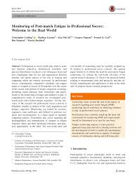 Storm flap, 25/case55455 tychem® qc encapsulated c3526t tychem® cpf 3 dupont: Pdf Monitoring Of Post Match Fatigue In Professional Soccer Welcome To The Real World