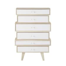 Semainier Vintage En Bois De Paulownia Blanc L 65 Cm Affordable Furniture Furniture Large Chest Of Drawers