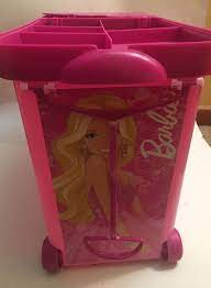Barbie Store It All Rolling Storage Case Bin Great Doll Organizer Used Clean Mattel