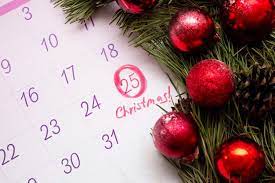 Premium Photo | Open Calendar Of 2022 With A Round Mark On The Date Of  December 25 And Written Word Christmas