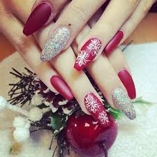 Beauty Nails On Instagram Matte Ballerinanails Trendy Holidaynails Christmasnails Ch Coffin Nails Designs Red Christmas Nails Christmas Nail Designs