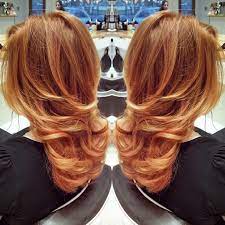 Blow Out With Curl On The Bottom On Gorgeous Red Gold Hair Wavy Blowout Blow Dry Bouncy Blowout Style Done At Blow Dry Westpor Hair Blowout Curls Gold Hair