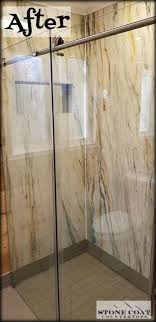 Have You Ever Thought About Doing Your Shower Walls With Stone Coat Countertop Epoxy Staci Did Amazing Mat Stone Coat Countertop Shower Wall Resin Countertops