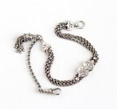 Rare victorian sterling silver memento mori skulls&bones chain for pocket watch. Antique Victorian Sterling Silver Albertina Pocket Watch Chain Etsy Silver Pocket Watch Pocket Watch Antique Pocket Watch Chain