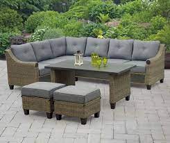 Broyhill Patio 5 Piece Cushioned Sectional All Weather Wicker Set Big Lots In 2021 Patio Seating Sets Patio Seating Outdoor Lounge Set