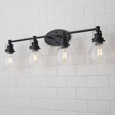 The most common type of modern vanity lighting is either a bar or strip form. Soft Seeded Vanity Light 4 Light In 2021 Farmhouse Bathroom Light Rustic Bathroom Lighting Bathroom Light Fixtures