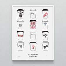 Coffee Cups Of Brooklyn Print The Coolector