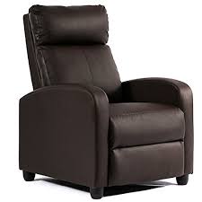 Available in 37 and 54 wide versions. Fdw Recliner Chair Single Reclining Sofa Leather Chair Home Theater Seating Living Room Lounge Chaise With Padded Seat Backrest Brown Luxe Depot Shop