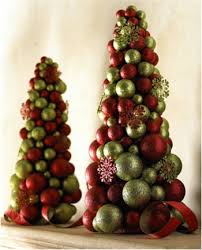 Glue Different Size Ornaments To Styrofoam Trees Adding A Few Embellishments Like These Coordinating Snowfla Christmas Decorations Christmas Pretty Christmas
