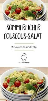 Couscous Salat Mit Avocado Und Feta Rezept In 2020 Couscous Salat Couscous Couscous Salat Rezept