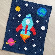 The example shown above is embellished with a cross stitch. Space Shuttle Knitting Graphghan Cross Stitch U201cwritten Instructions U201d Etc Latch Hook Crochet Blanket C2c Pattern Tunisian Crochet Crochet Craft Supplies Tools Kromasol Com