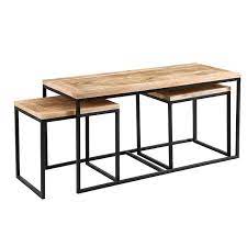 The 2 tiered design also gives the user enough space to display decor or coffee table books. Luna Industrial Long John Coffee Table Set Willoby S Furniture Co