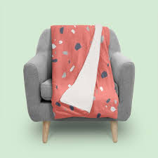 Living Coral Terrazzo 1 Decor Art Throw Blanket By Anita S Bella S Art Numbered Edition From 65 Curioos Throw Blanket Blanket Bright Designs