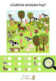 Material interactivo para trabajar la descripcion de los animales para primer y segundo grado de primaria material educativo from materialeducativo.org calidad de la educación preescolar en méxico. Fichas De Conteo Y Atencion Cuantos Animales Hay Actividades Actividades Montessori Actividades Cognitivas