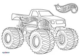 coloring page hot wheels monster truck