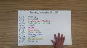 reading the daily schedule with your child