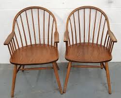 Modern essentials bella upholstered glider swivel rocker chair, gray. Pair Of Claud Bunyard Mid Century Modern Bowback Windsor Chairs Ec 258 Fine Arts And Bike Collectors Estate Auction K Bid