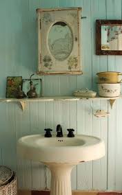 While the base coat dries, clean off the floor with a cleaner and a damp cloth. Shabby Chic Bathroom Ideas