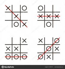 set collection of tic tac toe plays win combinations