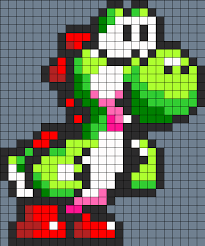 Yoshi Perler Bead Kandi Pattern Perler Beads Perler Bead Mario Perler Bead Art