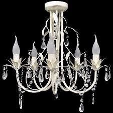 Lustre En Cristal Transparent Plafonnier 5 Feux Lampe Luminaire Amazon Fr Cuisine Maison Lustre Cristal Plafonnier Luminaire