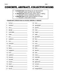 Concrete Abstract Collective Nouns In This Worksheet Students Are Introduced To The Three Main K Nouns Worksheet Collective Nouns Worksheet Collective Nouns