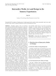 Technology gives students a new way to create art. Pdf Interactive Media Art And Design In The Sensory Experiences