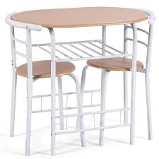 Ranging from contemporary crisp, cool white gloss tables teamed with plastic or white leather chairs, through to walnut, oak and glass tables paired with dark grey or brown leather. Compact Breakfast Dining Table Set Bar Table 2 Chair Metal Frame Kitchen Home Uk Furniture