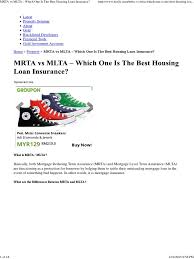 Is asb loan worth it? Mrta Vs Mlta Which One Is The Best Housing Loan Insurance Mortgage Loan Insurance