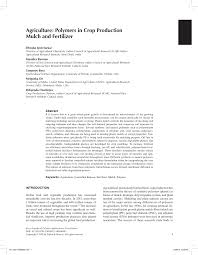 Has zucchini crop production taken any blows. Pdf Agriculture Polymers In Crop Production Mulch And Fertilizer