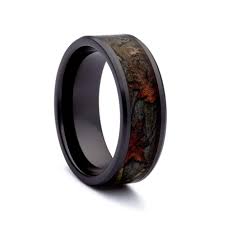 black camo wedding rings black