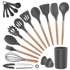 Maybe you would like to learn more about one of these? Kitchen Utensils Set Silicone Cooking Utensils Szbob Heat Resistant Kitchen Tools Wooden Handle Spoons Kitchen Utensil Set With Holder Spatulas Turner Tongs Whisk Kitchen Appliances For Cooking Buy Online In Bahamas