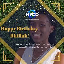 Help us wish our amazing Gen- Sec, Rhillah Benjamin, the happiest of  birthdays today‼🥳🥳🎊🥂