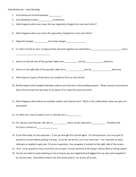 **ionic bonding transfers electrons and covalent bonding shares electrons. 31 Ionic Bonding Worksheet Answers Worksheet Resource Plans