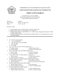 Mulai uas ganjil 2017/2018, kalimat soal diketik dengan. Soal Uadt Akhlak 1314 Ok