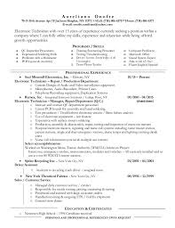electronic technician resume 2016