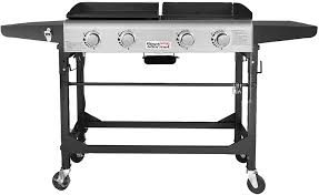 Find gas grill and griddle combo. Gd401c 4 Burner Portable Propane Flat Top Gas Grill And Griddle Combo Black Dataglove Com
