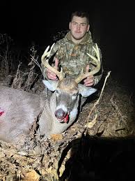 Got the job done tonight, not my biggest but I'm blessed to say the least  for my first ever archery season buck with a perfect double lung and heart  shot! Didn't go