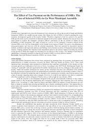 Read personal income tax rebate and. Pdf The Effect Of Tax Payment On The Performance Of Smes The Case Of Selected Smes In Ga West Municipal Assembly