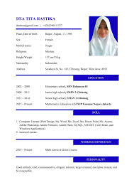 Contoh Curriculum Vitae Dalam Bahasa Inggris Di 2020 Kurikulum Inggris Bahasa