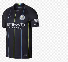 A new look kit for the citizens includes blue and yellow pinstripes on a navy background. Football Shirt Nike Manchester City Fc 2018 19 Breathe Manchester City 2018 Jersey Clipart 5119844 Pikpng