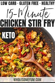 Low Carb Keto Chicken Stir Fry Recipe With Cauliflower Rice Stir Fry Recipes Chicken Diabetic Friendly Dinner Recipes Fried Vegetable Recipes