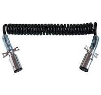 7-WAY TRUCK AND TRAILER COILED ELECTRIC BLACK NON-ABS, 15' WORKING LENGTH;  2 X 12 LEADS