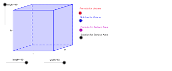 In a rectangular box, the total box surface area is comprised of 3 pairs of sides for a sum of 6 sides. Rectangular Prism Geogebra