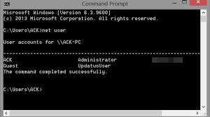 Net User Command For Administrators In Windows 10