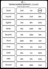 Ordinal Numbers Worksheets