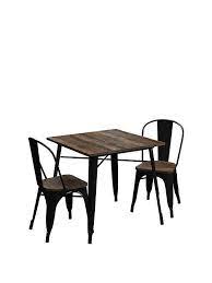 Solid wood modern leather counter stool chairs high bar with wooden back. Fusion 80 Cm Square Dining Table 2 Chairs Very Co Uk